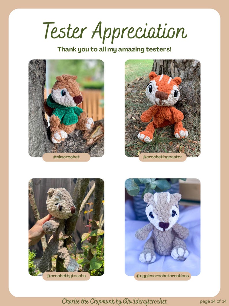 Chipmunk Snuggler Crochet Pattern | Charlie | PDF PATTERN ONLY - Etsy