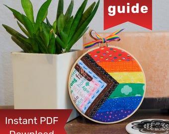 Instrukcje DIY: kolaż z tkaniny Progress Pride