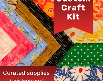 Curated Progress Pride Fabric Collage Kit — Made From Upcycled, One-of-a-Kind Textiles