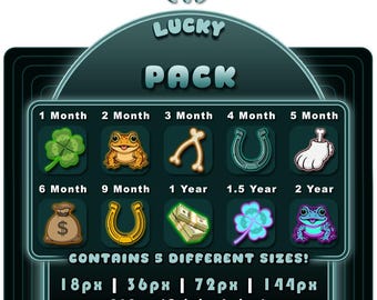 Lucky Sub Badges – Twitch, YouTube, Discord, Kicker (Digitaler Download)