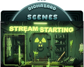 Biohazard Twitch Overlay Pack - Animierter Start bald, BRB & Endbild (Digitaler Download)