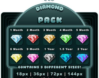 Diamond Tier Sub Badges - Twitch, YouTube, Discord, Kick (Digitaler Download)