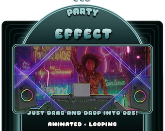 Party Effect Overlay - Transparent - Loop - 1080p (Twitch, Kick, YouTube) - Digital Download