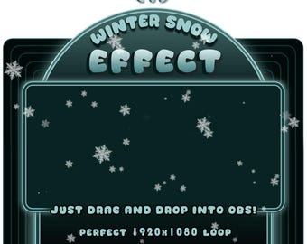 Animiertes Winter Schnee Bach Overlay - Transparente Schleife (Digitaler Download)