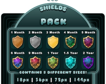 Shield Tier Sub Abzeichen - Twitch, YouTube, Discord, Kick (Digitaler Download)