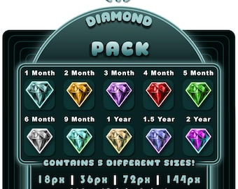 Diamond Sub Badges – Twitch, YouTube, Discord, Kick (Digitaler Download)