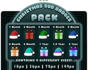 Weihnachtliche Sub Badges – Twitch, Discord, YouTube, Kick (Digital Download)