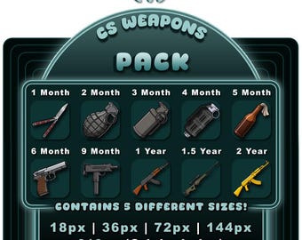 Waffe Tier Sub Badges – Twitch, YouTube, Discord, Kick (Digitaler Download)