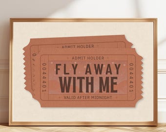 Fly Away With Me Poster | Dopamine Decor | Terracotta Print | Digital Download