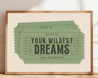 Your Wildest Dreams Poster | Bedroom Wall Art | Sage Green Print | Digital Download