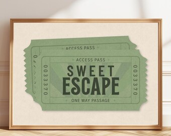 Sweet Escape Poster | Bedroom Wall Art | Sage Green Print | Digital Download