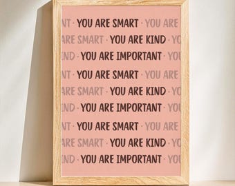 Affirmations Poster | Cozy Wall Art | Terracotta Print | Digital Download