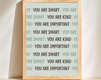 Affirmations Poster | Nursery Wall Art | Sage Green Print | Digital Download