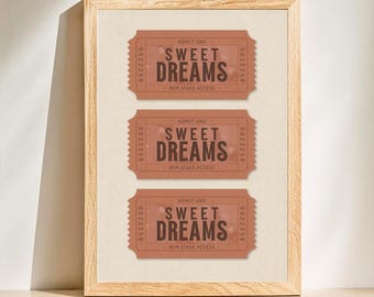 Sweet Dreams Poster | Apartment Decor | Terracotta Print | Digital Download