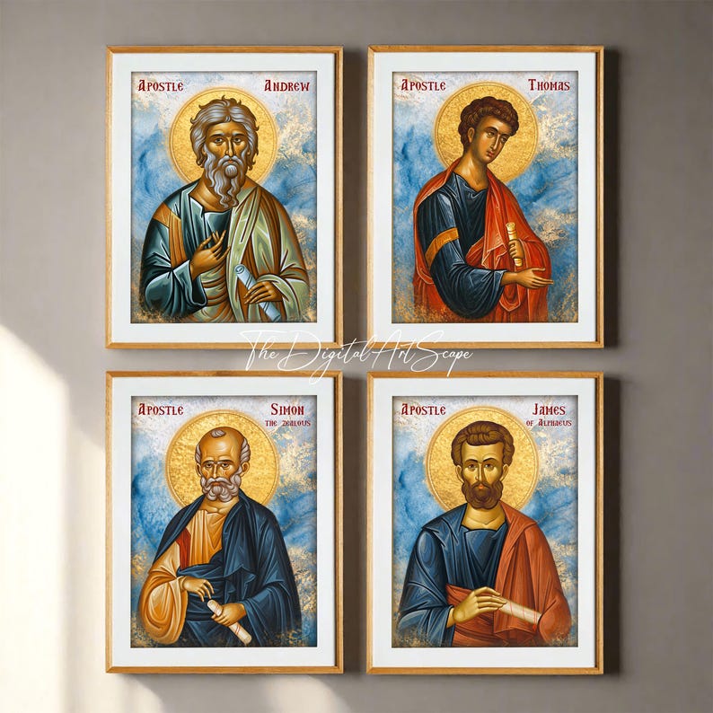 The 12 Apostles Icon Set, Orthodox Christian Prayer Corner Art ...