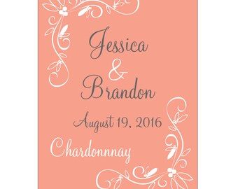 98 - 2x2.67 inch Custom Wedding Rectangle or Mini Wine Bottle Labels - hundreds of designs to choose from WN-067