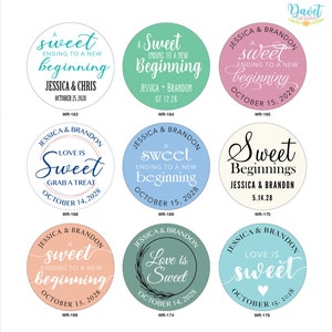 1.5 inch Custom Glossy Waterproof Wedding Stickers Labels hundreds of designs to choose change designs to any color or wording image 6