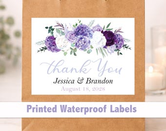 Custom Floral Wedding Welcome Bag Stickers – 4x3 Waterproof Labels, Personalized Wording WG210