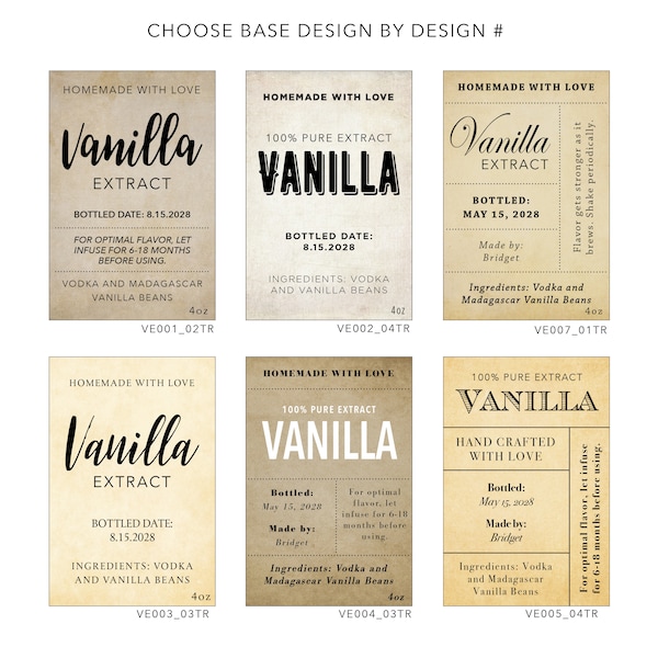 Vanilla Labels - Etsy