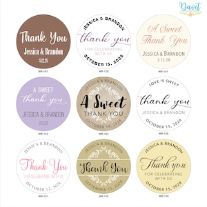 1.5 inch Custom Glossy Waterproof Wedding Stickers Labels hundreds of designs to choose change designs to any color or wording image 7