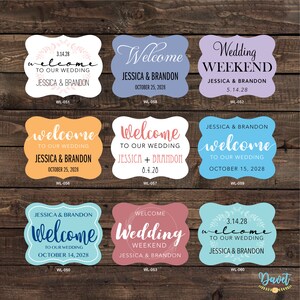 2 x 1.625 inch Die Cut Custom Glossy Waterproof Wedding Stickers Labels hundreds designs change designs any color or wording image 3