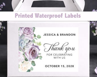 Custom Floral Wedding Welcome Bag Stickers – 4x3 Waterproof Labels, Personalized Wording WG226
