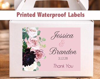 Custom Floral Wedding Welcome Bag Stickers – 4x3 Waterproof Labels, Personalized Wording WG244