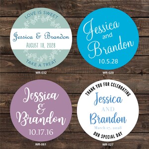 2.5 inch Personalized Glossy Waterproof Wedding Stickers - change designs to any color, wording etc