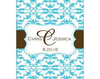 98 - 2x2.67 inch Custom Wedding Rectangle or Mini Wine Bottle Labels - hundreds of designs - change designs to any color, wording etc WN-001