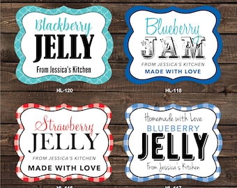 2.5 x 2 inch Die Cut Shaped Personalized Homemade Item Labels - Change wording, colors, etc. to meet you needs