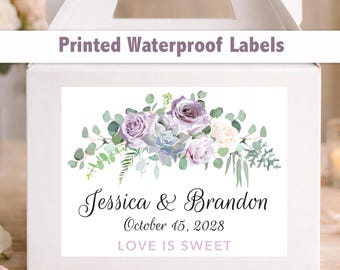 Custom Floral Wedding Welcome Bag Stickers – 4x3 Waterproof Labels, Personalized Wording WG225