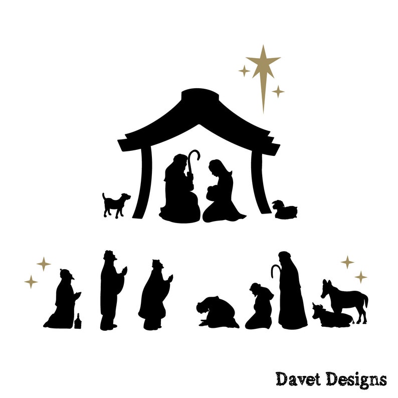 Nativity Scene Vinyl Lettering fits perfect on 8x8 inch KraftyBlok or glass block and two 4x8 inch blocks image 5