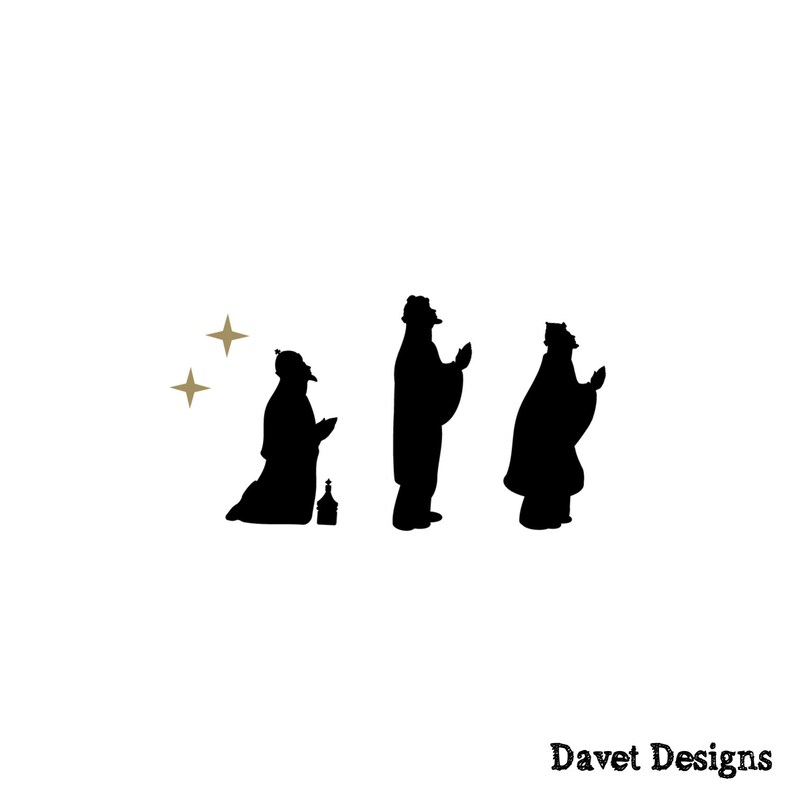 Nativity Scene Vinyl Lettering fits perfect on 8x8 inch KraftyBlok or glass block and two 4x8 inch blocks image 7