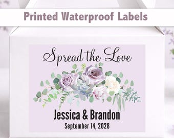 Custom Floral Wedding Welcome Bag Stickers – 4x3 Waterproof Labels, Personalized Wording WG227