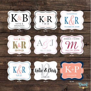 2 x 1.625 inch Die Cut Custom Glossy Waterproof Wedding Stickers Labels hundreds designs change designs any color or wording image 2