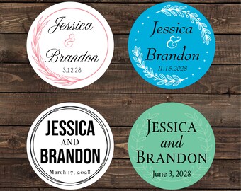 1 inch Build Your Own Personalized Wedding Labels - Change wording, colors, etc. to meet you needs