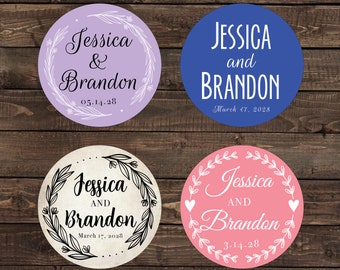 1.25 inch Build Your Own Personalized Wedding Labels - Change wording, colors, etc. to meet you needs