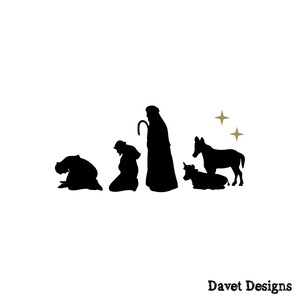 Nativity Scene Vinyl Lettering fits perfect on 8x8 inch KraftyBlok or glass block and two 4x8 inch blocks image 8