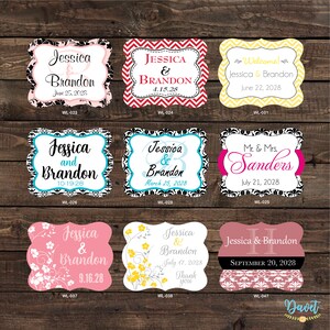 2 x 1.625 inch Die Cut Custom Glossy Waterproof Wedding Stickers Labels hundreds designs change designs any color or wording image 5