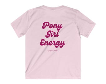 Camiseta Pony Girl Energy - Camiseta para Amantes de Cavalos | Camiseta para Equestres e Pôneis | Roupa Casual para Montar