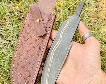 3pc Copper San Mai Damascus Steel Blank Blade: Knife Making Supplies