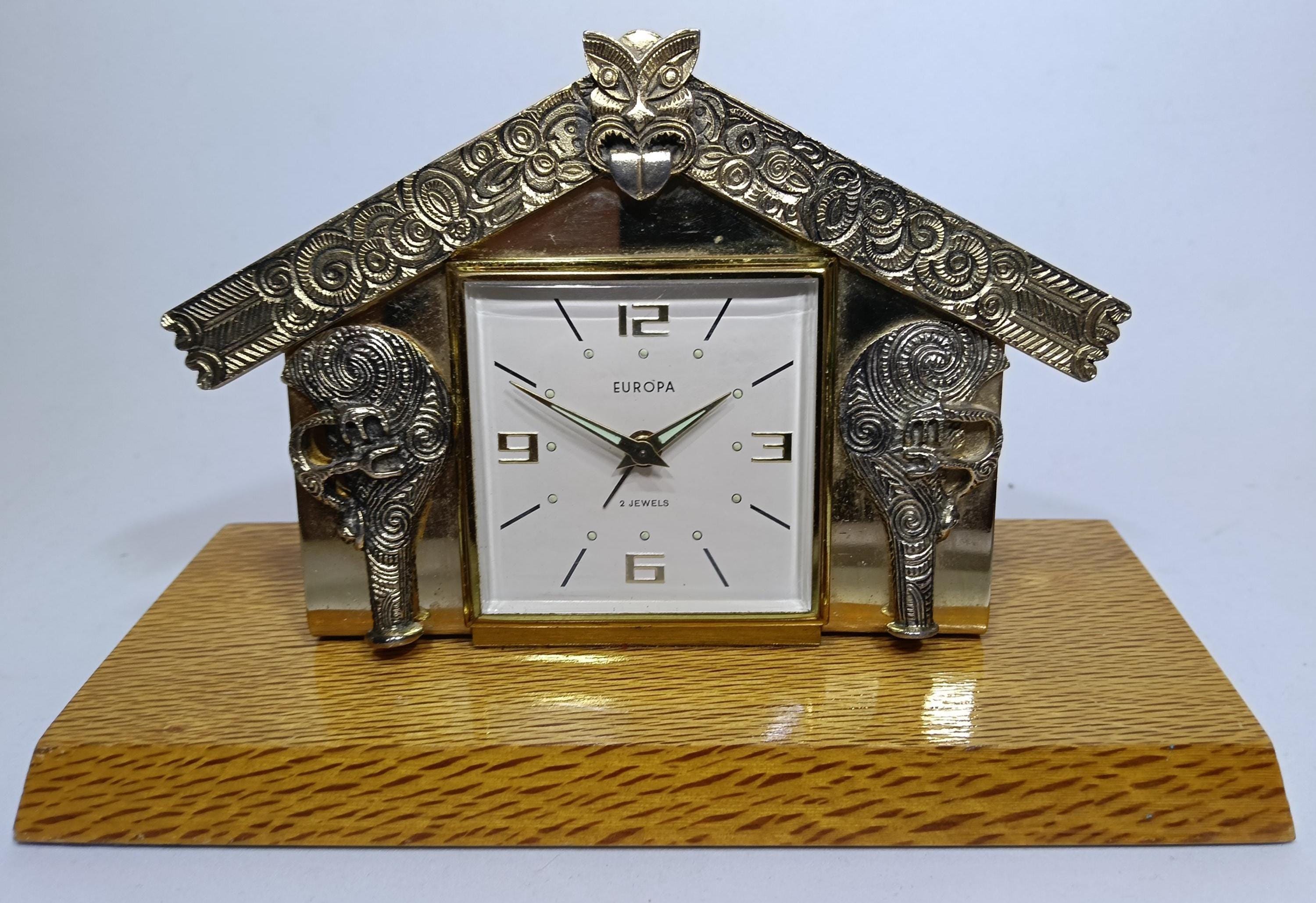 Vintage 'MAORI' EUROPA Brass Wind up Mantle CLOCK - Etsy