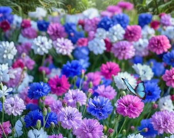 Cornflower Dwarf Mix Seeds – Bachelor Button Flowers | 250 Seeds | Best Seller | Buy 4 Best Offer