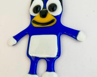 Bluey glass fusion ornament