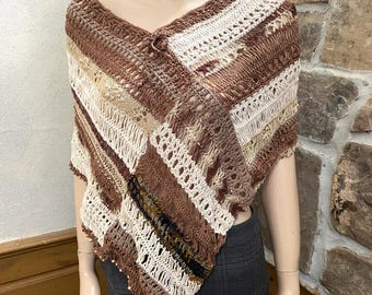Hand Made Ethnic Poncho, Free Form Poncho, Hippie Cover Up