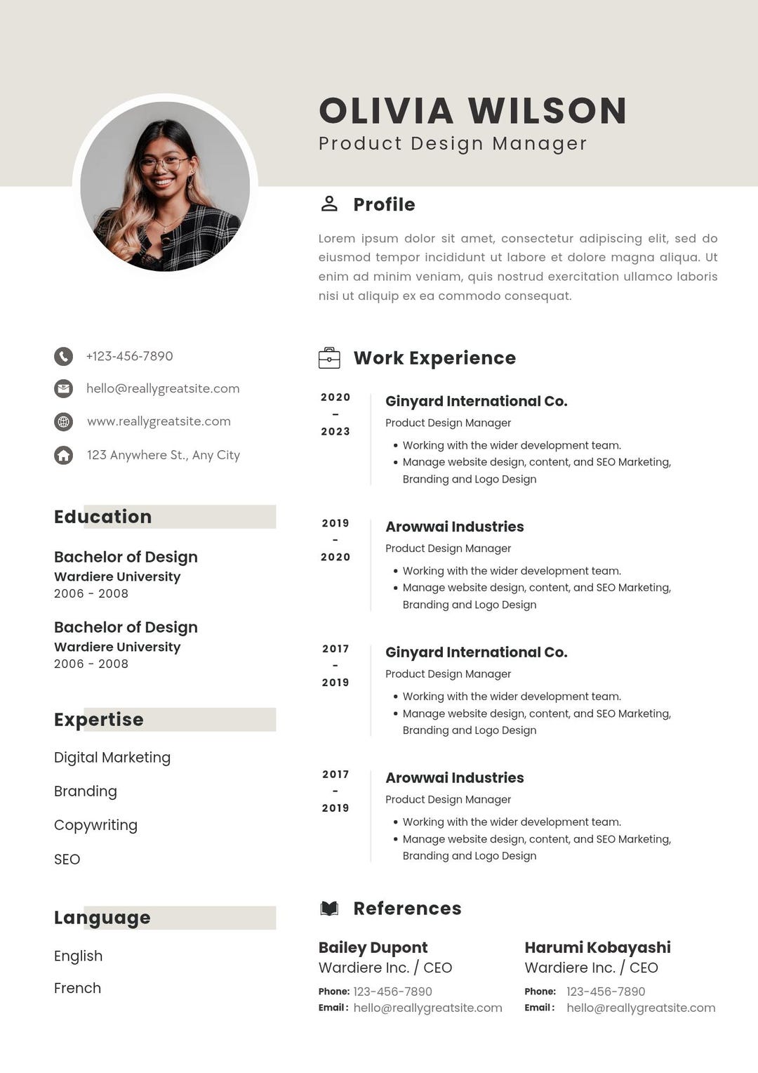 Digital Format Cv CV RESUME TEMPLATE - Digital Editable - Etsy