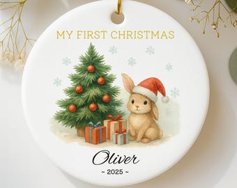 My First Christmas Ornament Personalized Baby's First Christmas Ornament for New Baby Ornament 2025, Baby Boy Ornament, Woodland Creatures
