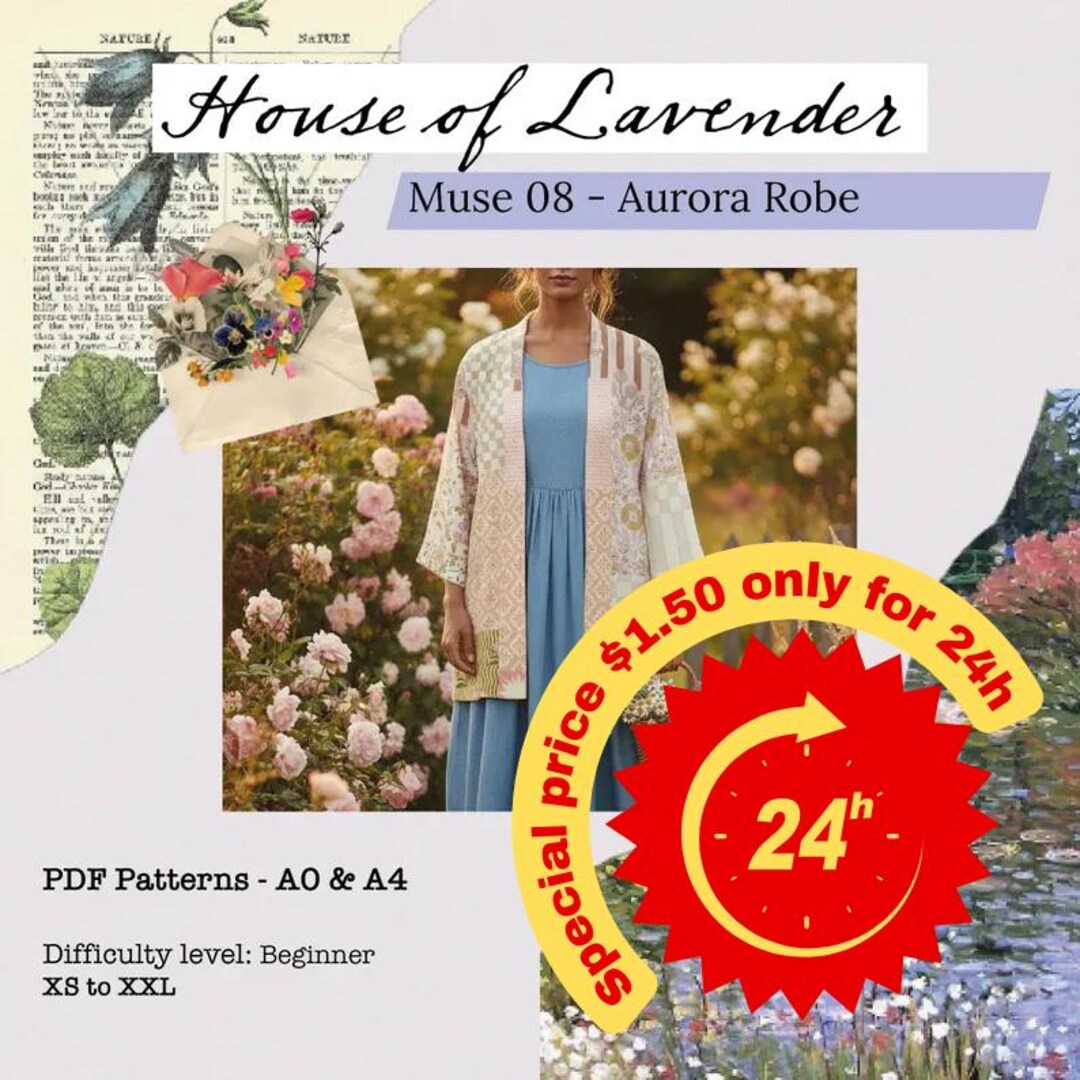 Aurora Midi Robe Sewing Pattern – Romantic Cottagecore Style (digital ...