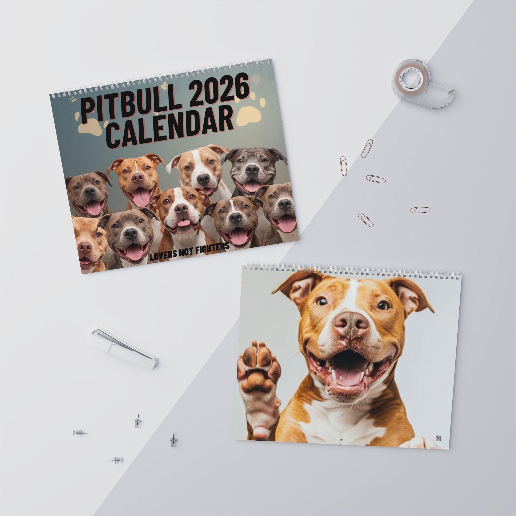 Pitbull Wall Calendar 2026: Dog Lover Gift - Etsy