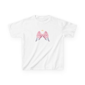 Vintage Coquette Angel Wings Baby Tee, Pastel Goth Y2K afbeelding 2